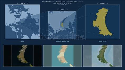 Yuzhny Island Russia Location Diagram Yellow Stock Illustration