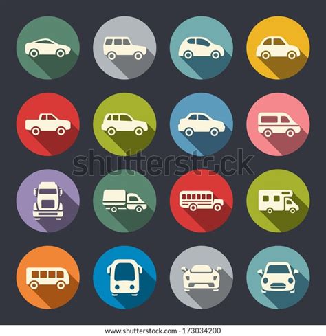 Car Flat Icon Set Stock Vector Royalty Free 173034200