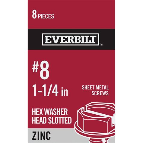 Everbilt X In Zinc Plated Steel Hex Head Slotted Sheet Metal