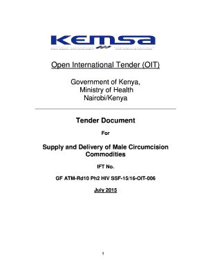 Fillable Online Open International Tender Oit Government Of Kenya