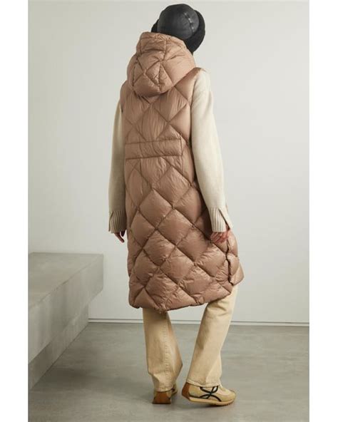 Max Mara The Cube Tregil Hooded Quilted Shell Down Gilet In Natural Lyst