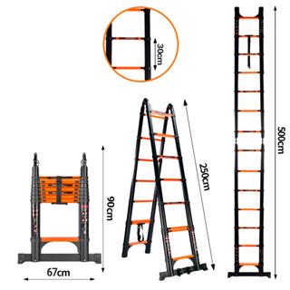 Jual BISA CODMLHY Tangga Teleskopik2 5 2 55M Aluminium Double