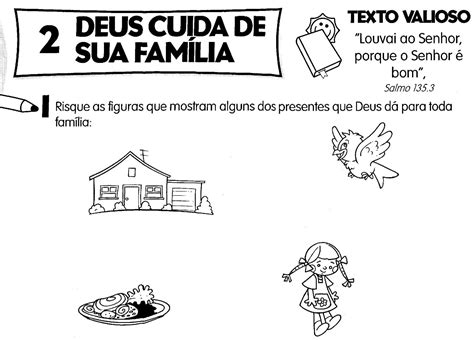 Escola Dominical Infantil Atividade Da Betel Deus Cuida Da Família