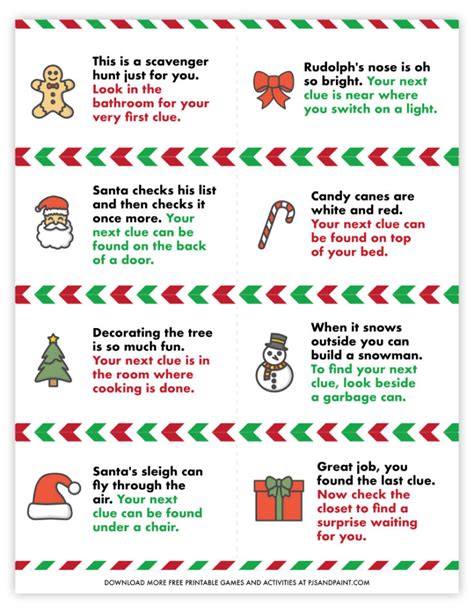 Christmas Scavenger Hunt Printables