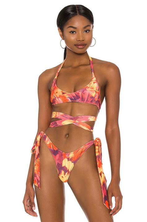 Melissa Simone Devlin Wrap Bikini Top In Tangerine REVOLVE