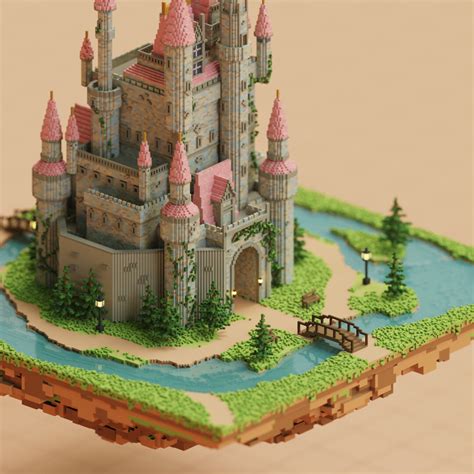 Pentakie Voxels Voxel Art Castle