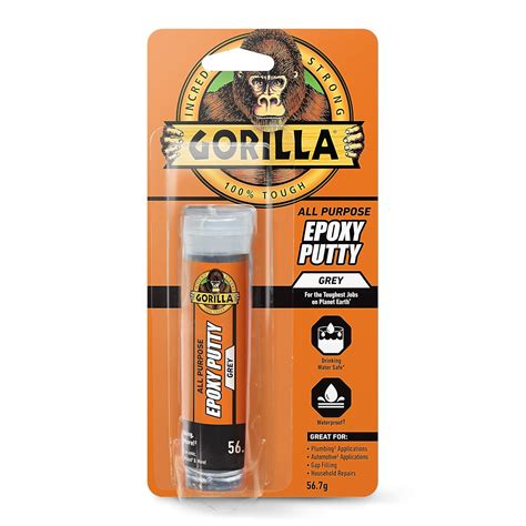 Gorilla All Purpose Epoxy Putty, Grey - High Strength, Waterproof