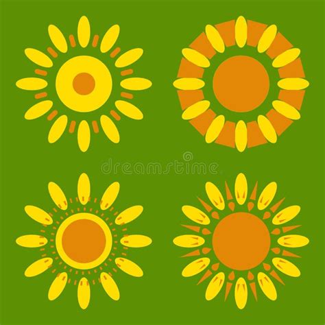 Set Of Daisy Icons Silhouettes Of Simple Vector Flowers Stock Vector