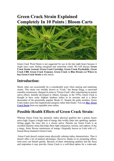 Ppt Green Crack Strain Explained Completely In Points Bloom