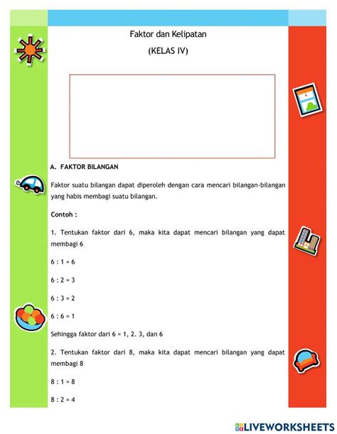 Faktor Dan Kelipatan Worksheet Live Worksheets