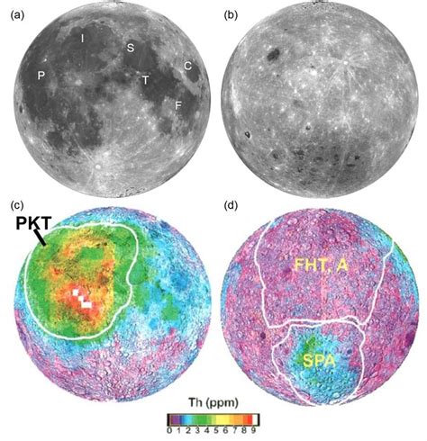 Albedo map of the Moon: (a) the nearside (face to earth), (b) the ...