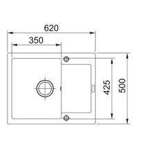 FRANKE Evier à encastrer MARIS MRG611 62 620x500 1 cuve 1 égouttoir