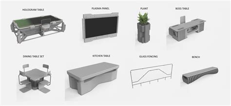 sci-fi furniture 3D | CGTrader