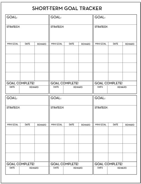 Short Term Goal Setting Worksheet - wiildcreative