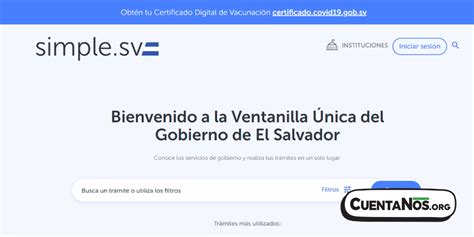 Plataforma Simple SV una opción para trámites en línea Cuentanos El