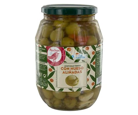 Producto Alcampo Aceitunas verdes manzanilla aliñadas Bote de 550 g