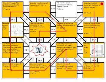 Quadratic Functions Review Maze Worksheet By Nella Tpt