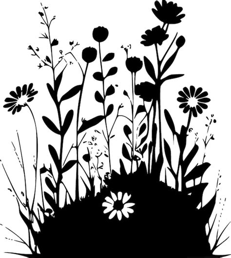 Premium Vector Wildflowers Minimalist And Simple Silhouette Vector