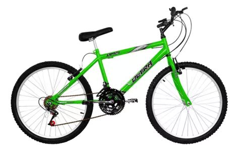 Bicicleta Masculina Feminina Ultra Bikes Aro 24 V Brake Cor Verde Kw