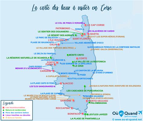 66 lieux à visiter en Corse Que faire Où aller Carte touristique