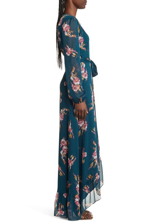 Wayf The Meryl Floral Long Sleeve Wrap Gown Nordstrom