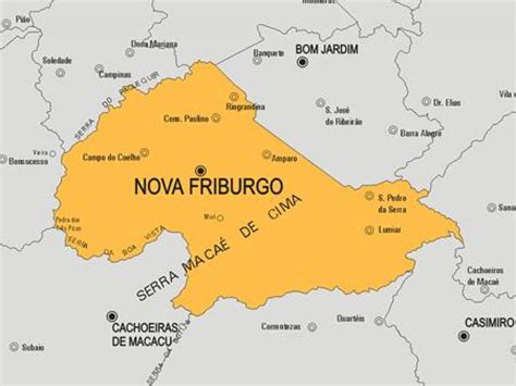 Nova Friburgo municipality map - Map of Nova Friburgo municipality (Brésil)