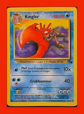 Pokémon TCG Kingler Fossil 38 Regular Unlimited Uncommon eBay