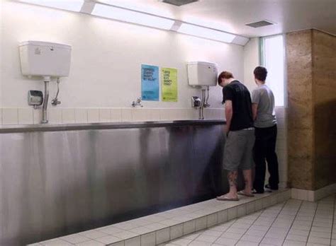 Men At A Trough Urinal Urinals Trough Mens Bathroom