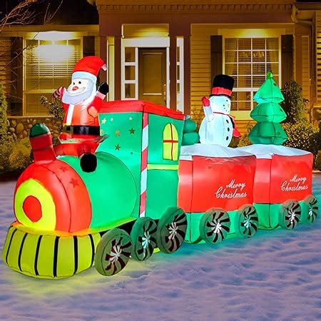 Amazon Goallim Ft Long Christmas Inflatables Train Santa