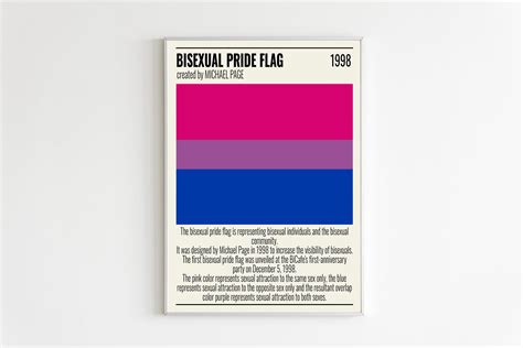 Minimal Bisexual Pride Flag Poster Printable Lgbtq Flag Print Lgbt Wall