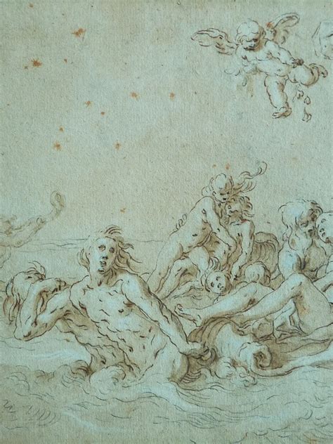 Bloemaert Abraham Neptune Et Amphitrite Drawing Dessin