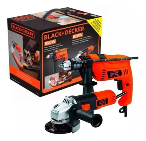 Taladro 13mm 550w Amoladora 115mm 820w Black Decker