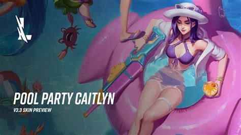 Pool Party Caitlyn Skin Preview League Of Legends Wild Rift YouTube