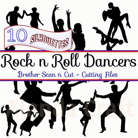 10 Rock ‘n Roll Dancer Silhouettes Brother Scanncut Cutting Files