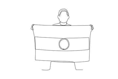 A Man Holding An Indian Flag Vector Art At Vecteezy