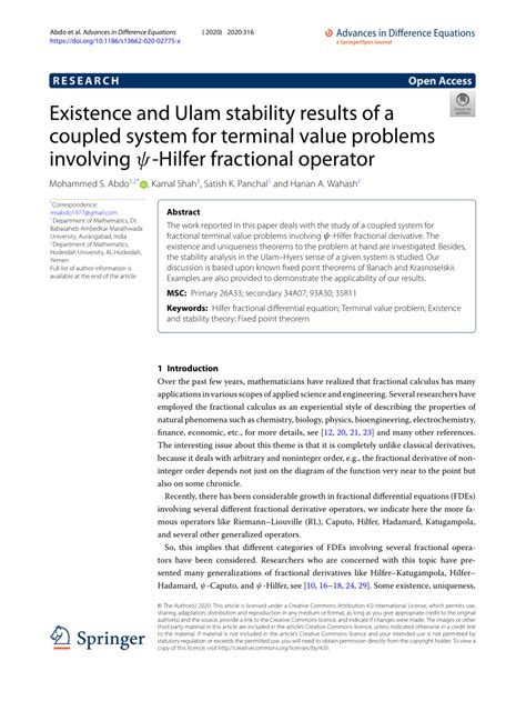 PDF Existence And Ulam Stability Results Of A Coupled System For