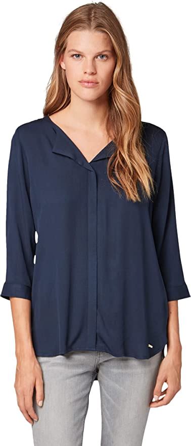 Tom Tailor Womens Fließende Blouse Blue Real Navy Blue 10360 Xs