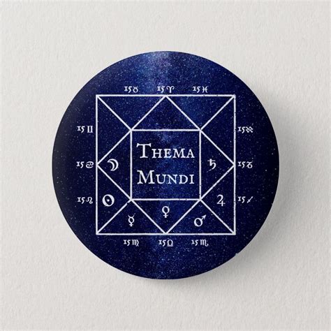 The Thema Mundi Worlds Astrological Natal Chart Button Zazzle