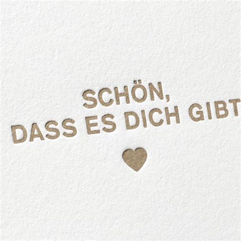 Schön Dass Es Dich Gibt Herz Gold Letterpress Karten Paul