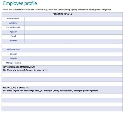 Fun Employee Profile Template