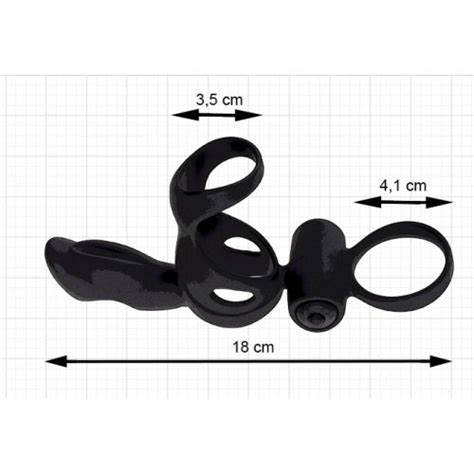 Adrien Lastic Spartacus Double Vibrating Cockring With Penis Sheath And Extender Black Sex Toy