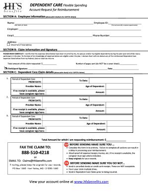 Fillable Online Charlescountymd Fsa Dependent Claim Form Fax Email