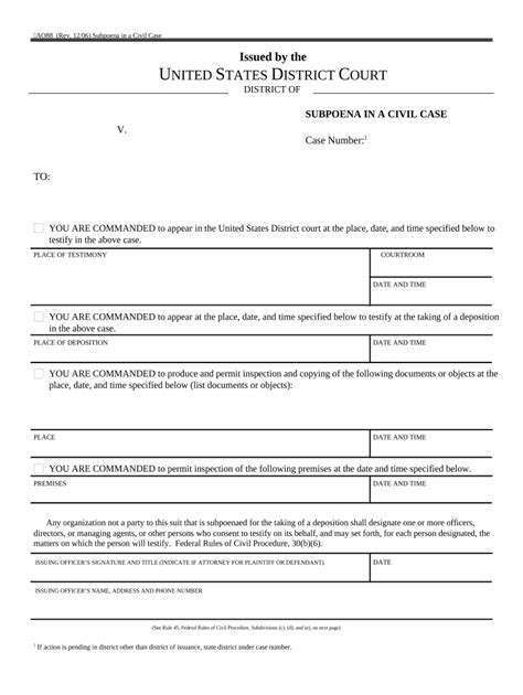 Subpoena Template Fill Out Sign Online Dochub