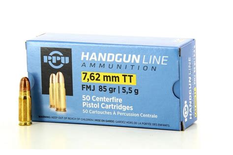 Munitions PPU Calibre 7 62mm Tokarev FMJ 85 Grains Avis Car