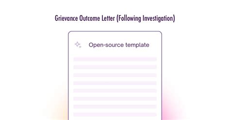 Grievance Outcome Letter Following Investigation Template Uk