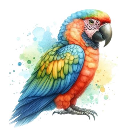 Parrot Bird In Watercolor Premium AI Generated Vector