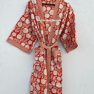 100 Cotton Kimono Robes Pure Cotton Kimono Block Print Cotton Kimono