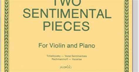 Two Sentimental Pieces For Violin And Piano