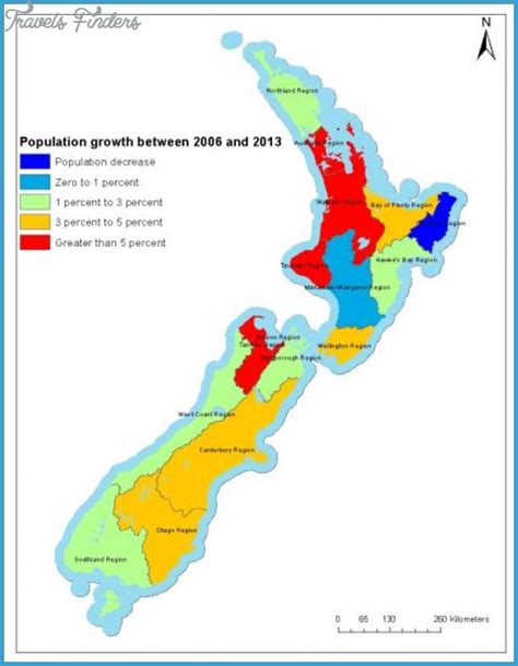 New Zealand Population Map - TravelsFinders.Com