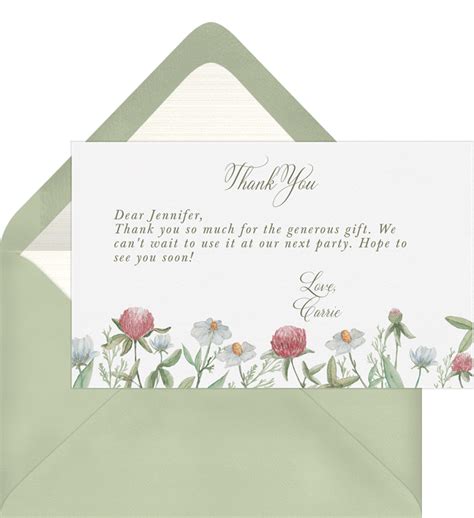 Simple Wildflowers Thank You Notes Greenvelope